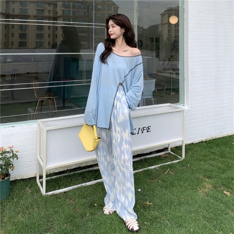 サマーカジュアル薄手トップス パンツ 夏物 1号婦人1943816671