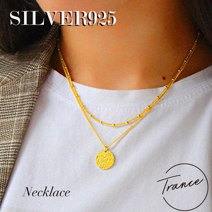 SV925-14 necklace シルバー925 巾着付き シルバーアクセサリー  ネックレス 925 フリーサイズ ユニセックス ペアネックレス コンビ ゴールド SILVER GOLD