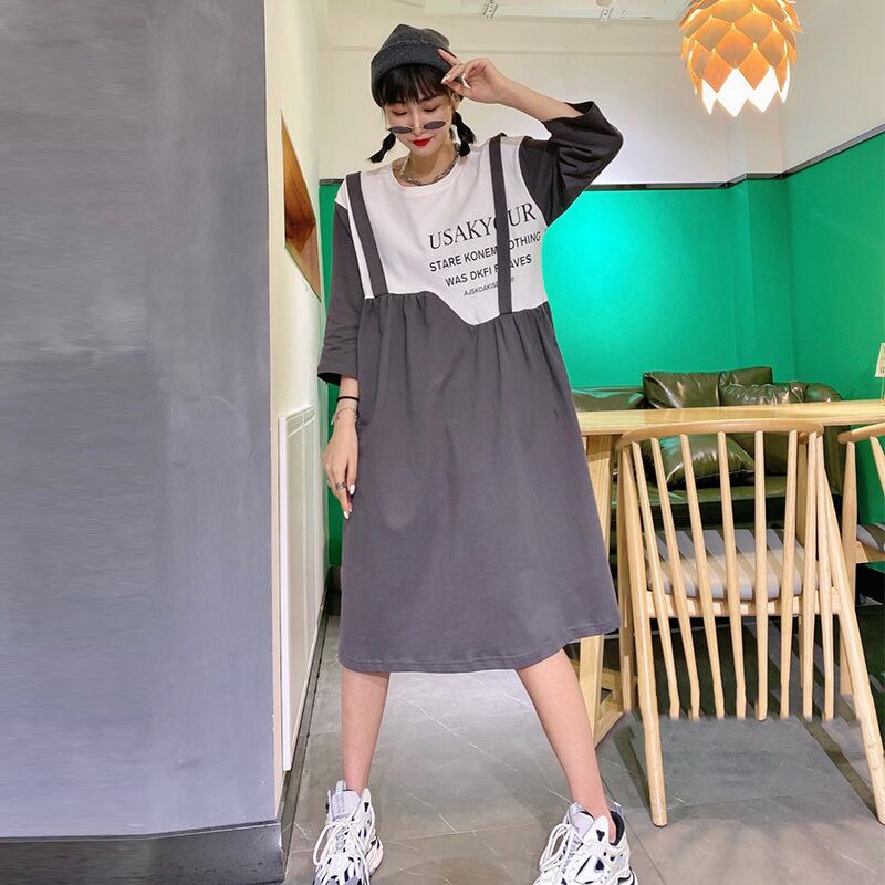 プラスサイズの女性の2020年秋ニュースタイルファットシスタールーズスリミングシンプルファッション長袖スポーツカジュアルドレス ミックスインファッション75418449669