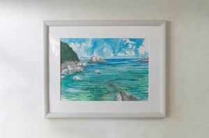 【絵画 油彩画】タイトル『スケッチ(和歌山県本州最南端、大島の情景)』作品サイズ32×23㎝　額装済み すぐに飾れる 購入後すぐに飾れる paintings, fine art