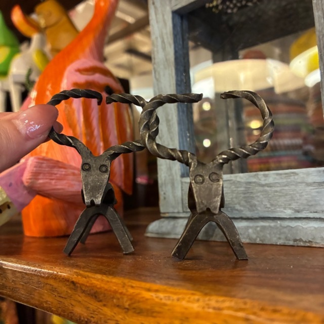 India Iron animal objet / インド 鉄 アニマル ヤギ オブジェ 置物 飾り インテリア かわいい ハンドメイド 動物 シンプル ギフト プレゼント