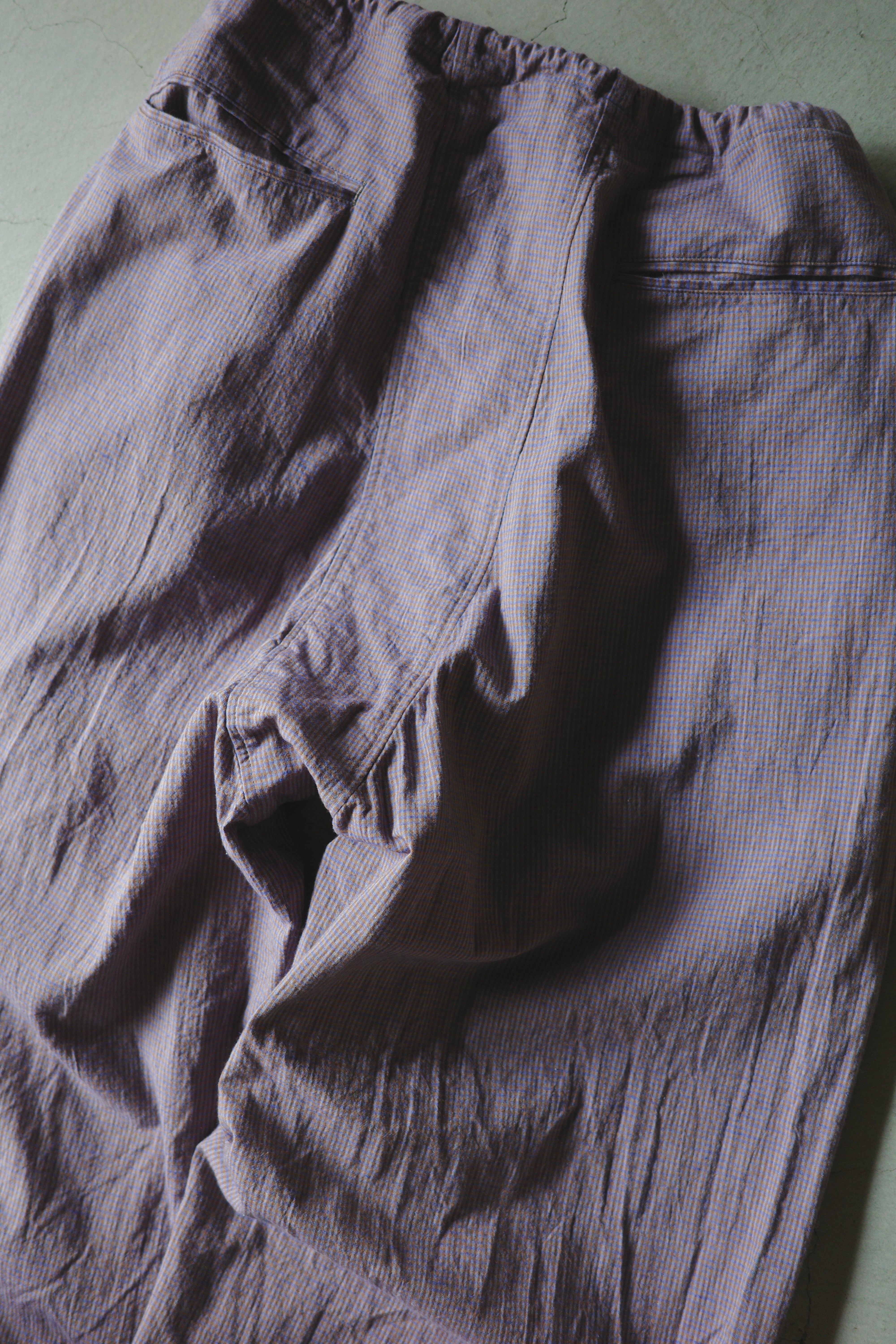 Marvine Pontiak shirt makers【Monpe Pants -Blue Brown Gingham