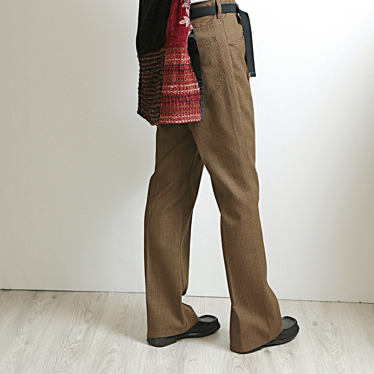 70s Lee Riders リー ツイードチェック柄 ブーツカット フレア パンツ 