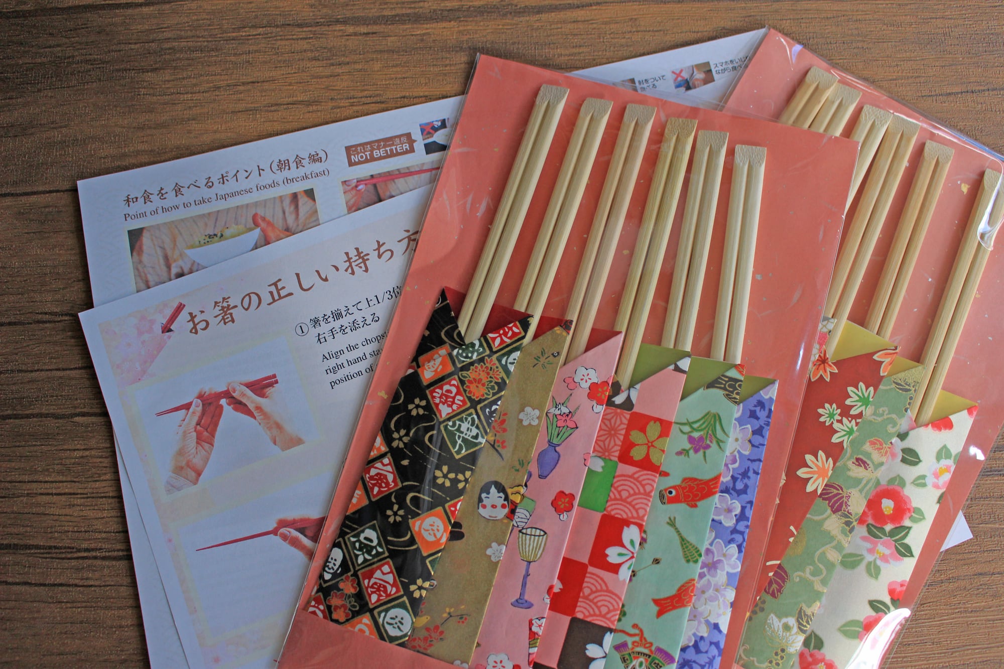 和紙友禅柄箸袋No.4 日本の風物詩シリーズ12本セット 折り紙箸袋 お箸の持ち方説明書付