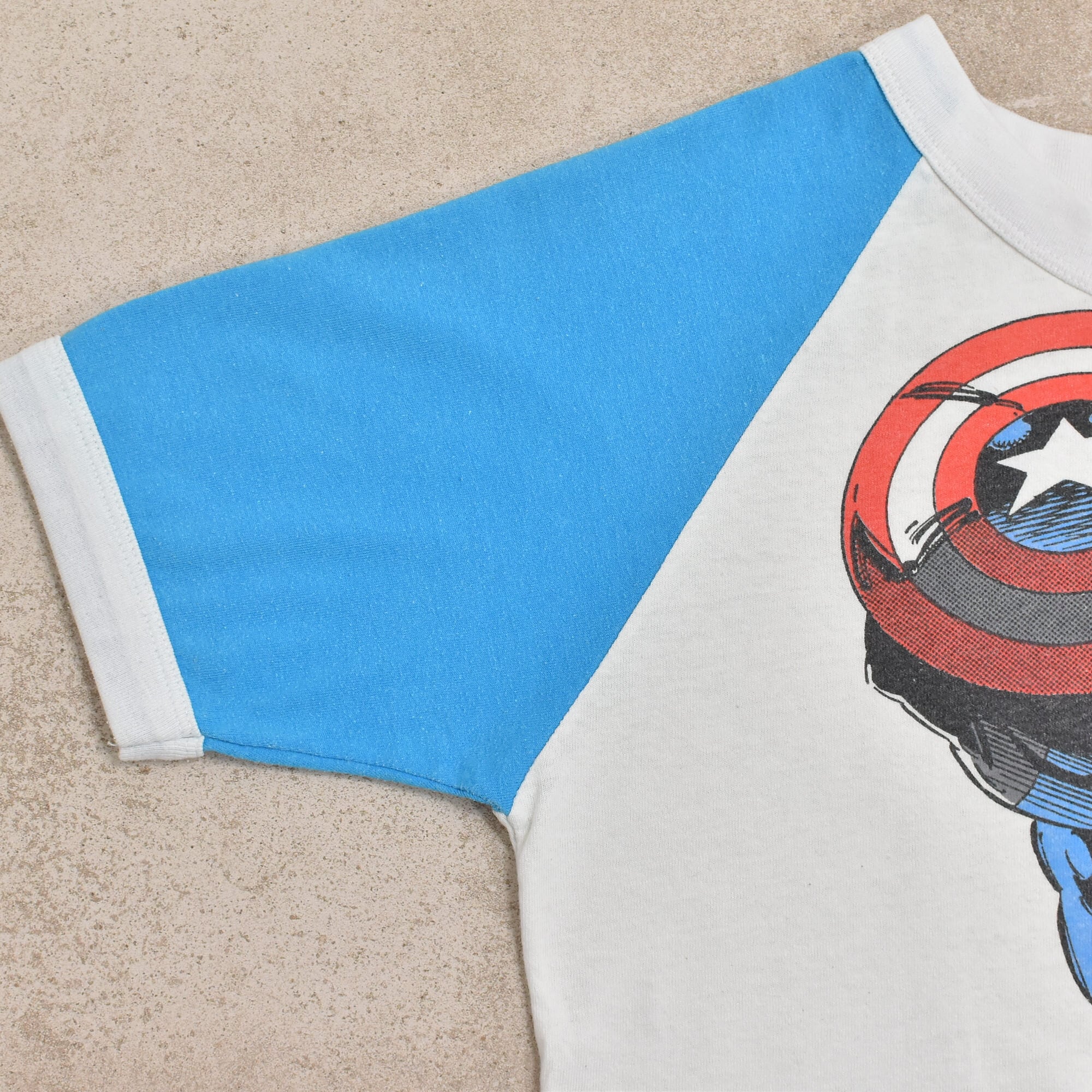 90s MARVEL CAPTAIN AMERICA raglan sleeve T-shirt | 古着屋 90s MARVEL CAPTAIN AMERICA raglan sleeve T-shirt | 古着屋