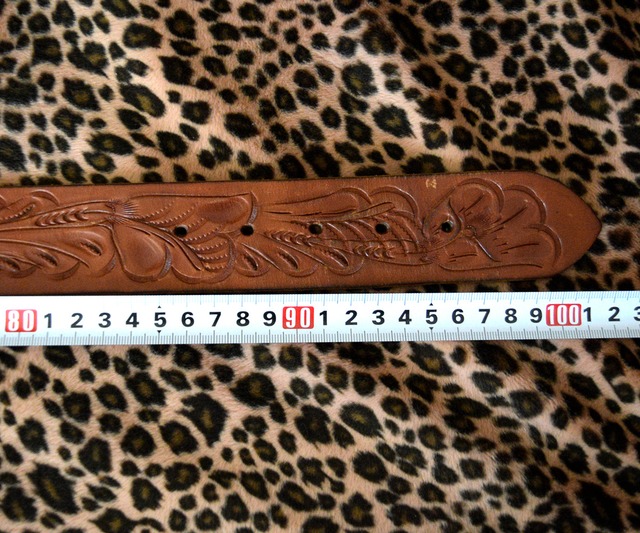 BUCHEIMER HAND TOOLED LEATHER GARRISON BELT 36