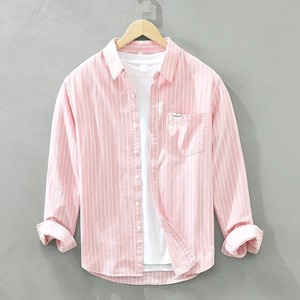 【M-3XL】Pastel Stripe Long Sleeve Shirt / パステル ストライプ 長袖 シャツ