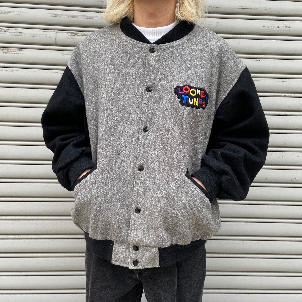 90s LOONEY TUNES ウールスタジャン ルーニーテューンズ | 古着屋 Uan 