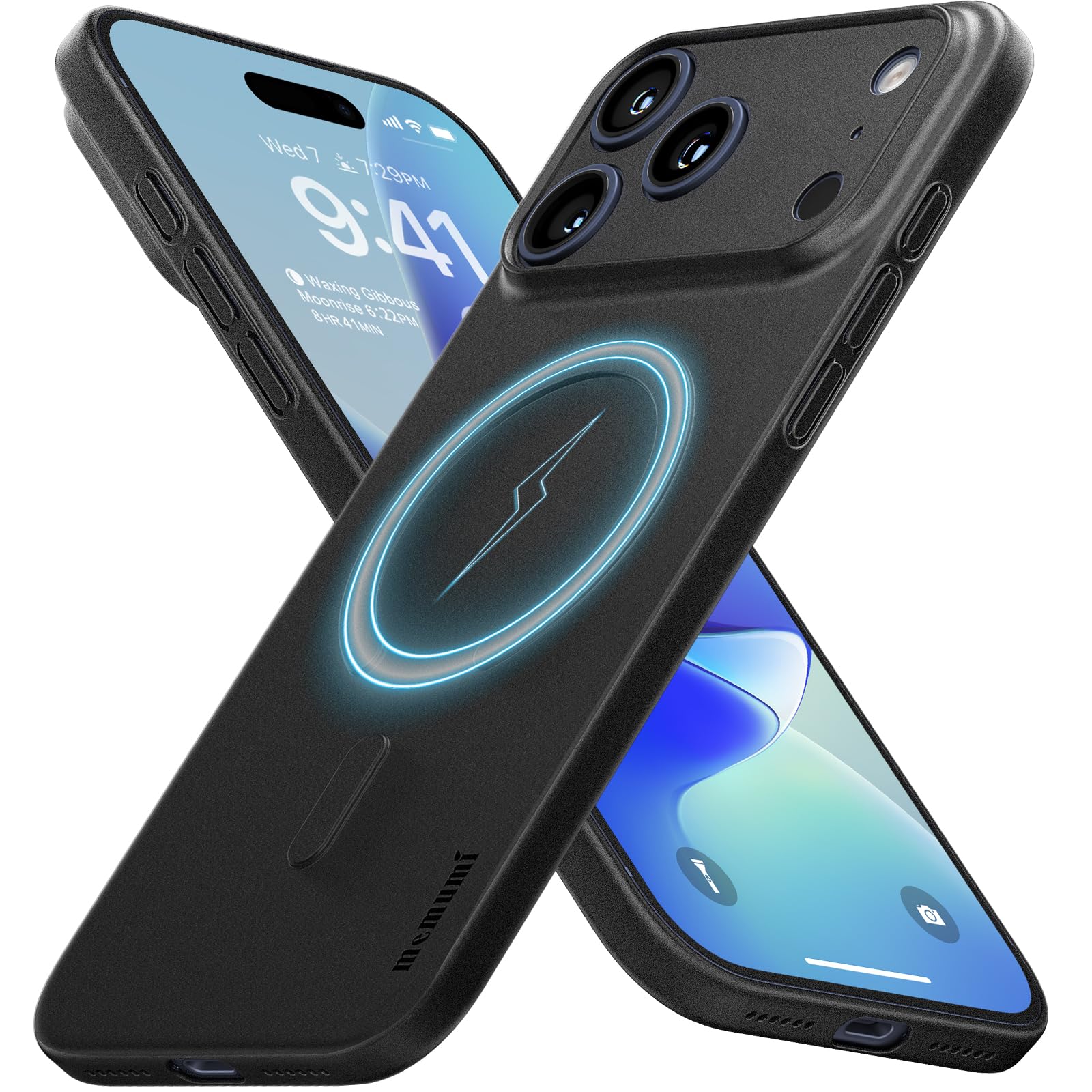 「memumi」0.3㎜極薄・マグネット内蔵 iPhone 17 Pro用のケース マット質感 オリジナル設計 指紋防止 傷付き防止 ワイアレス充電対応 人気ケース·カバー