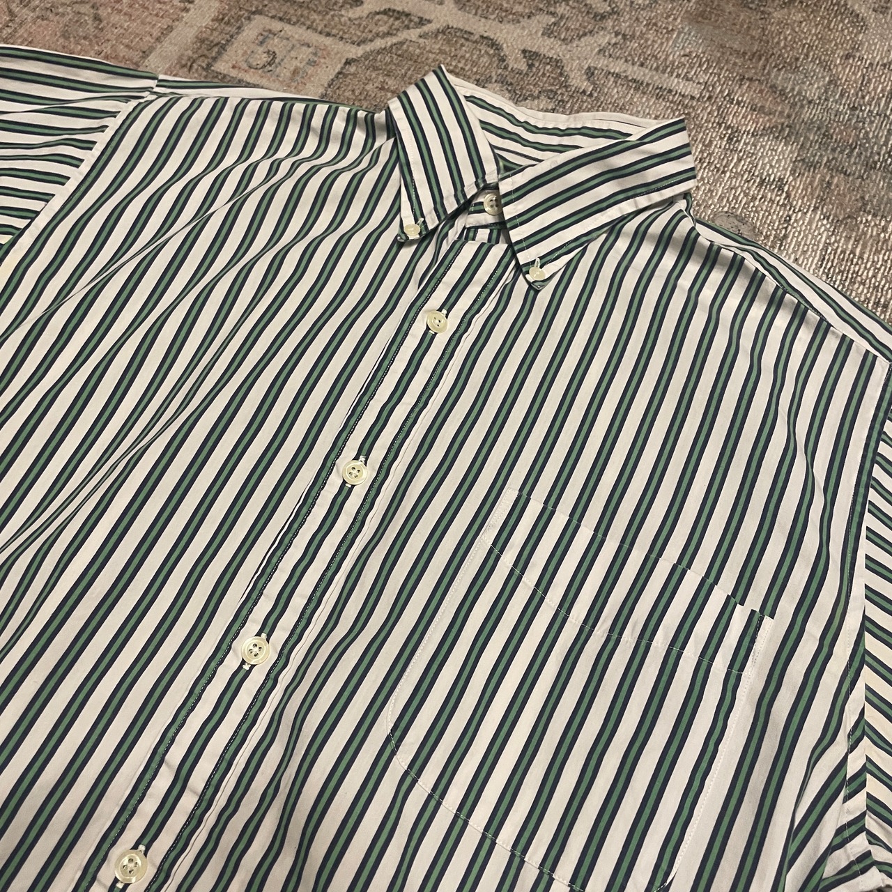 90s / J.CREW /stripe pattern shirts / ALTERED SHIRTS