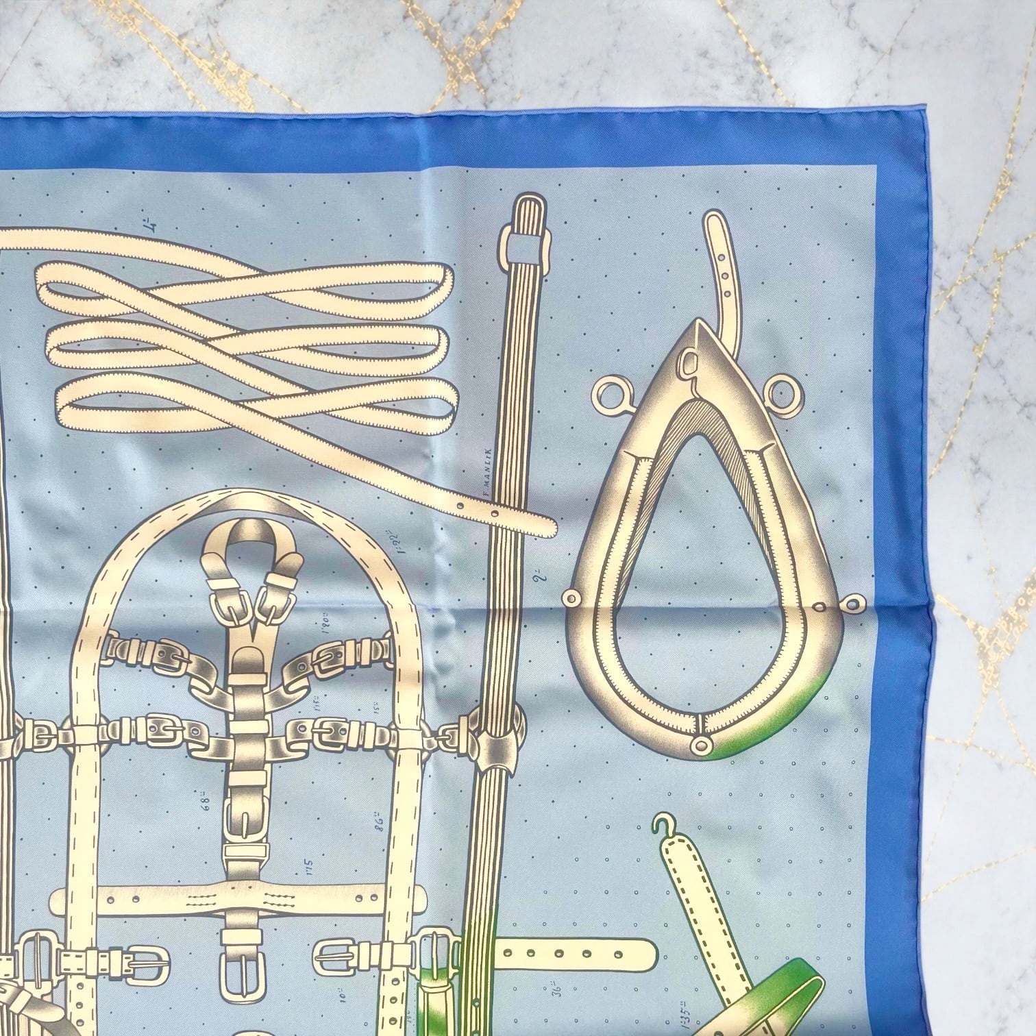 HERMES エルメス スカーフ カレ90 希少 アルネドティモン （Harnais de