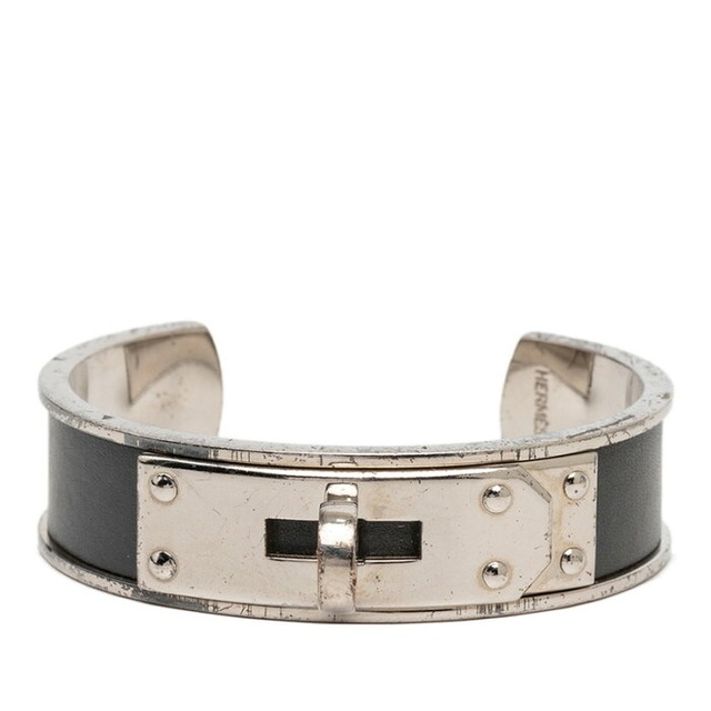 エルメス ケリーバングル バングル シルバー グレー メタル レザー レディース HERMES 【中古】