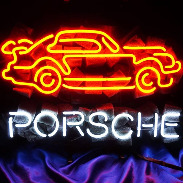 車 PORSCHE ドライブ ネオンサイン ネオン管 ネオン看板 オーダー 