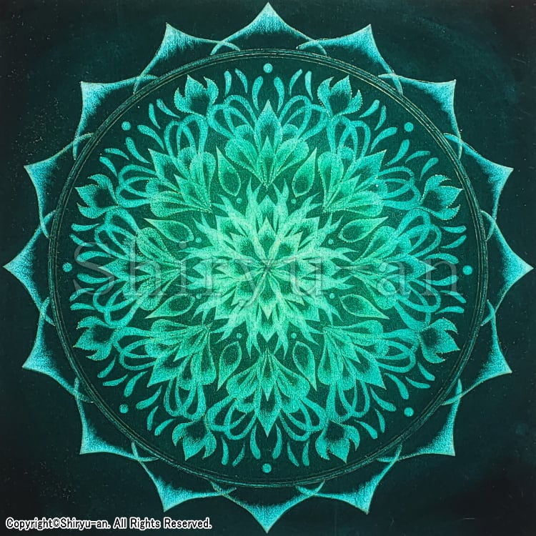 曼荼羅絵画 曼荼羅額入り／手描きマンダラ／時輪タントラ／カーラチャクラ