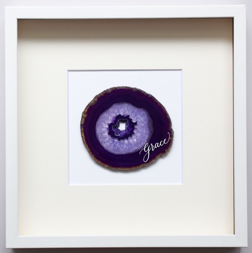 Wall letter◇grace purple ／ Wall decor／calligraphy agate slice／handwritten／ウォールデコ カリグラフィー アゲートスライス 