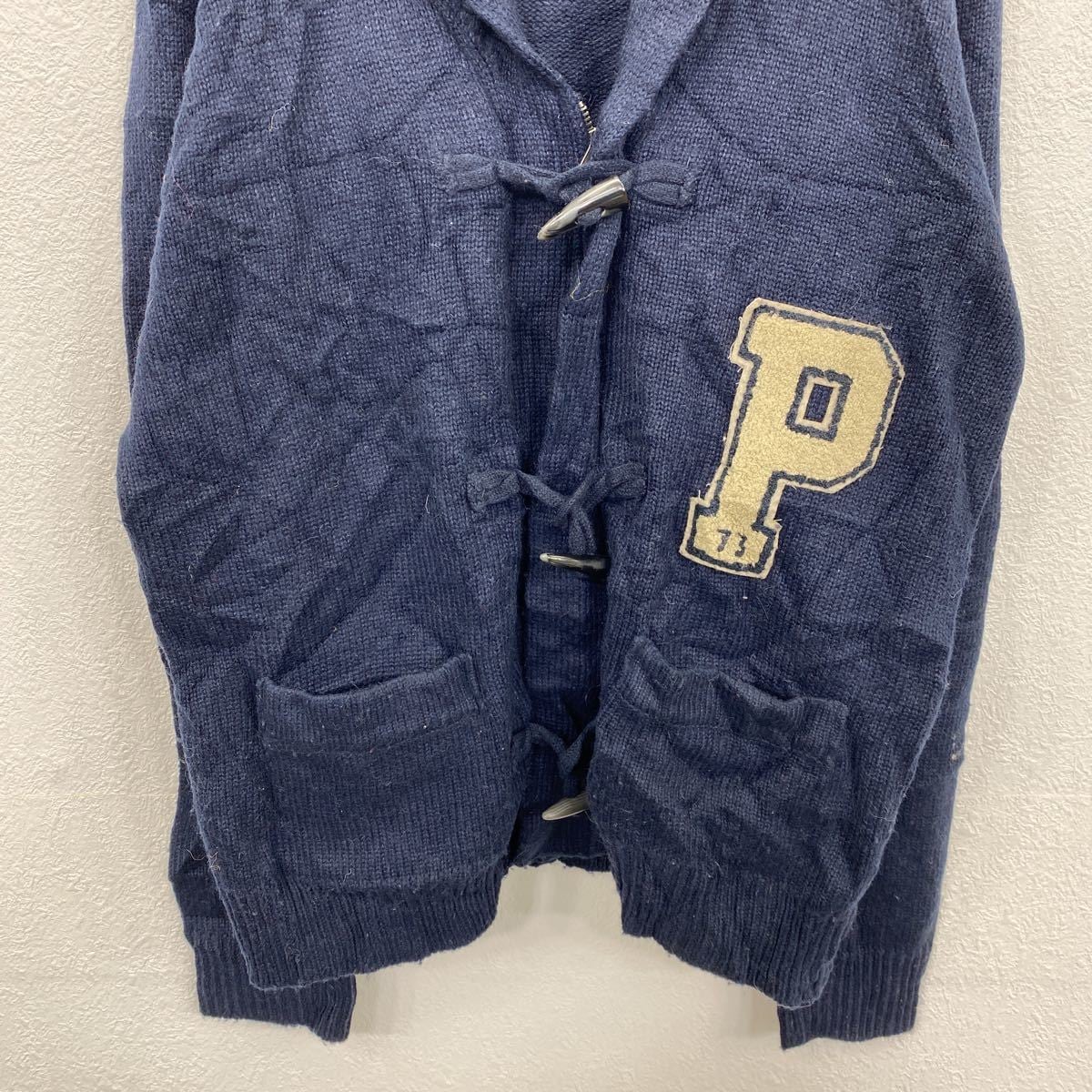 カウチンジャケット L ネイビー カウチンセーター ショールカラー