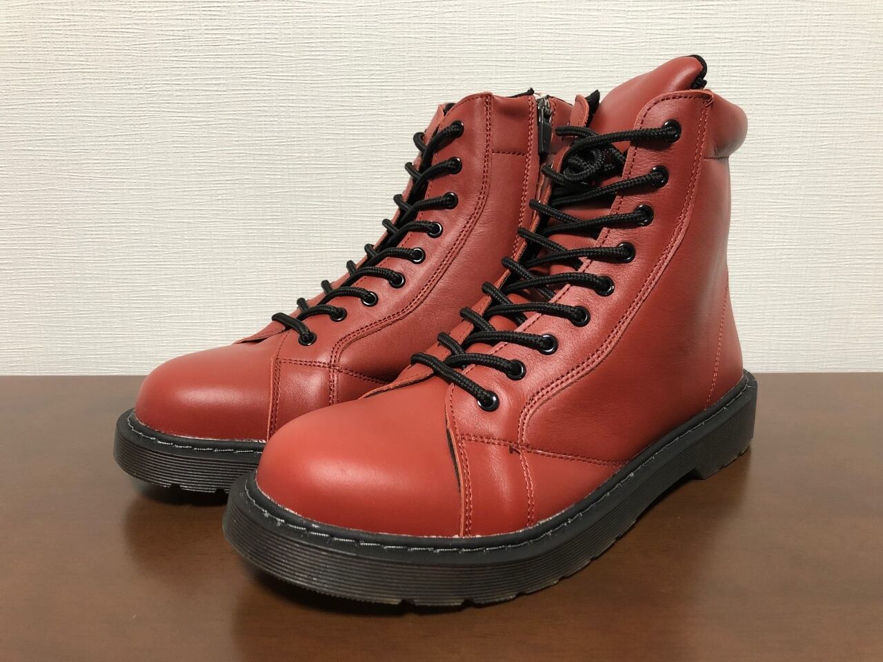 レッド レザー ライディングブーツ 本革レザー ライディング＆メカニック ワークブーツ | juring