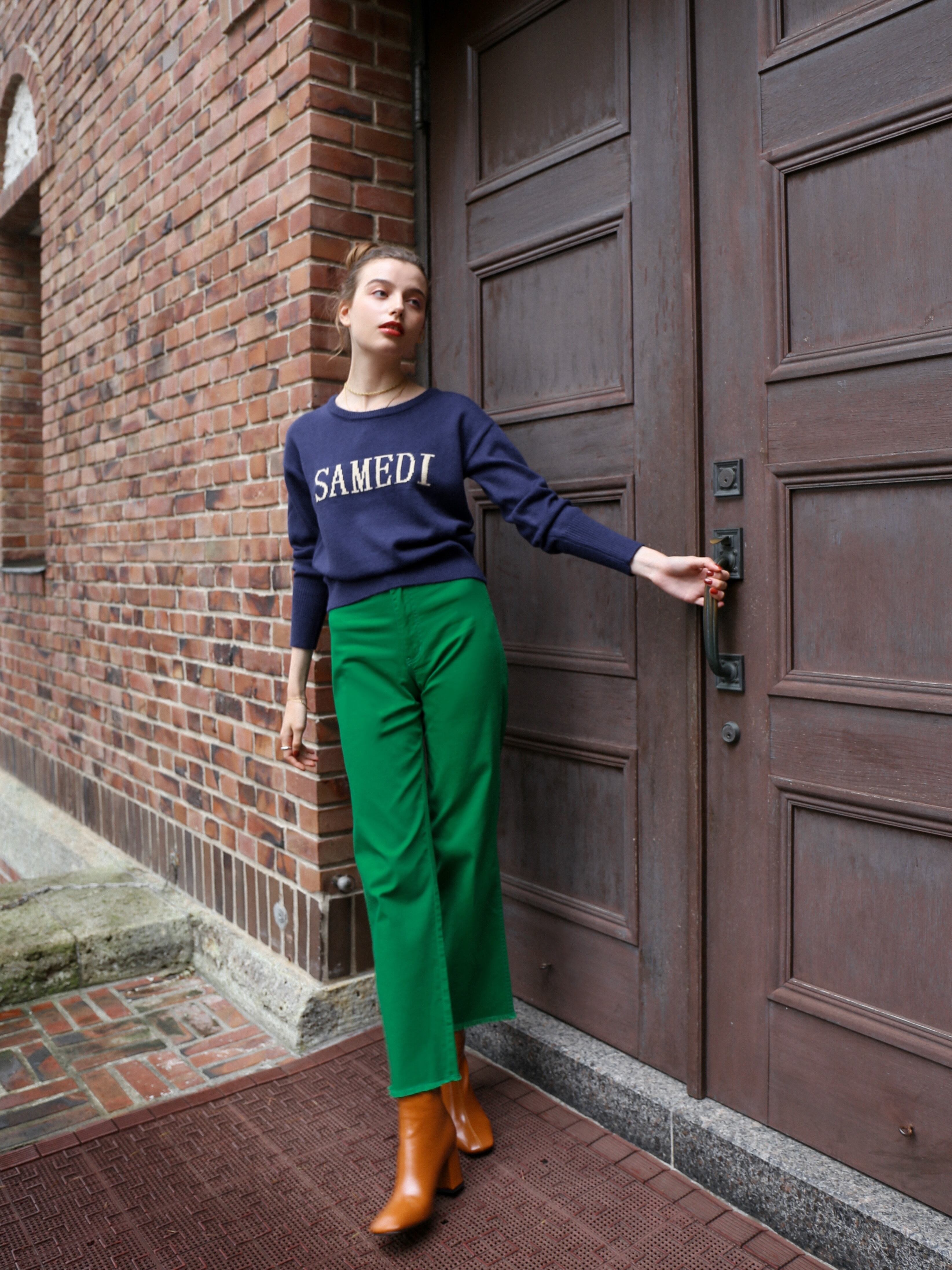 parisienne straight pants（green） | Katrin TOKYO