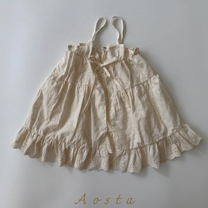 【2点送料無料】«予約»«Aosta» コットンレースオープンワンピース