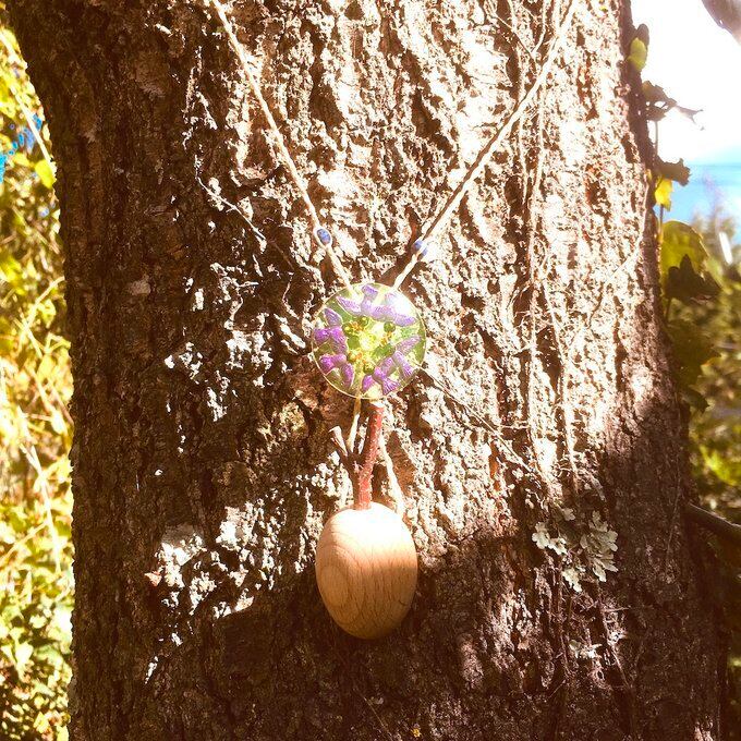 【一点物】✦⋆.八ヶ岳の森の贈り物 ✦⋆.·幸福の王子つばめとのサファイヤと桂の木のアロマボトルネックレス ⋆.·✦