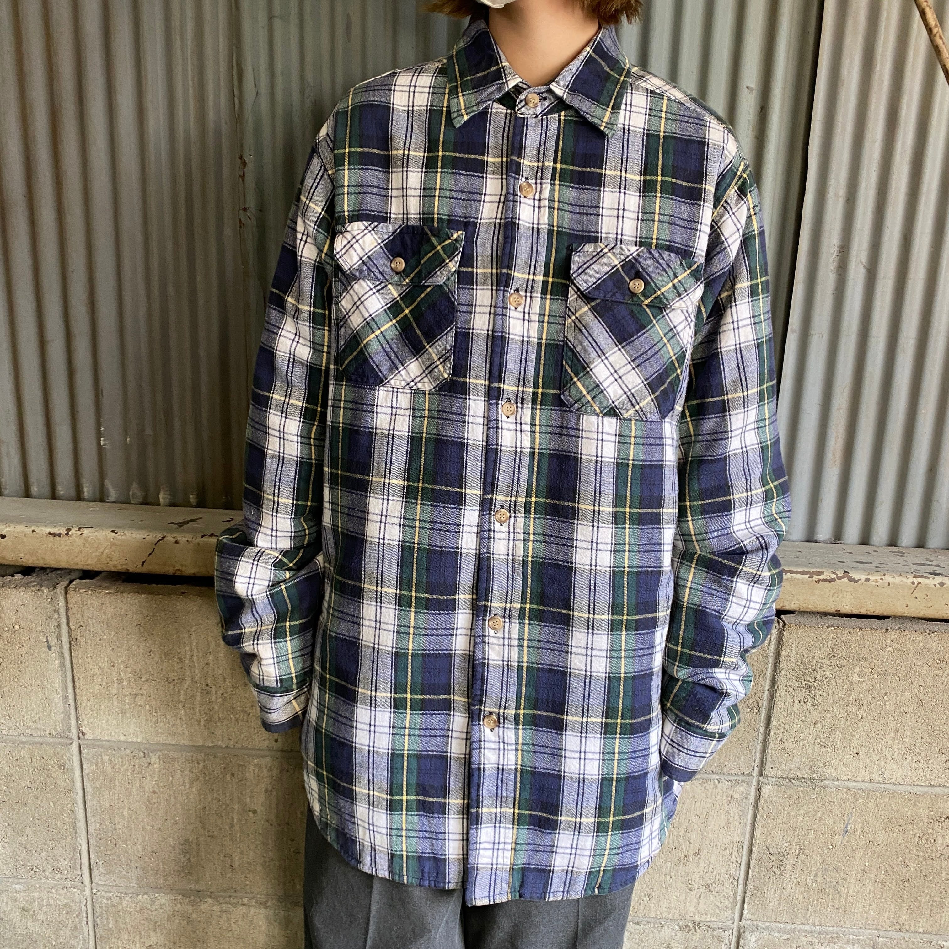 80年代 WOOLRICH ウールリッチ チェック 中綿キルティング ネルシャツ 