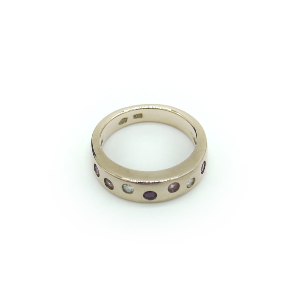4℃ K18 ルビー ダイヤモンド デザインリング 18金 指輪 8号 Y02597 