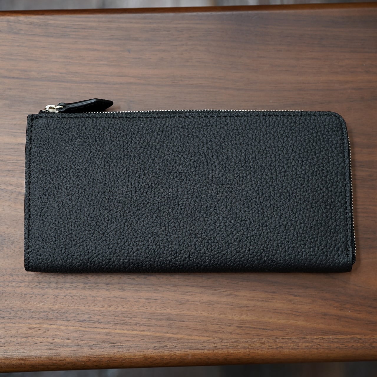 ル・ボナー ロングL字ファスナーウォレット シュランケンカーフ ブラック