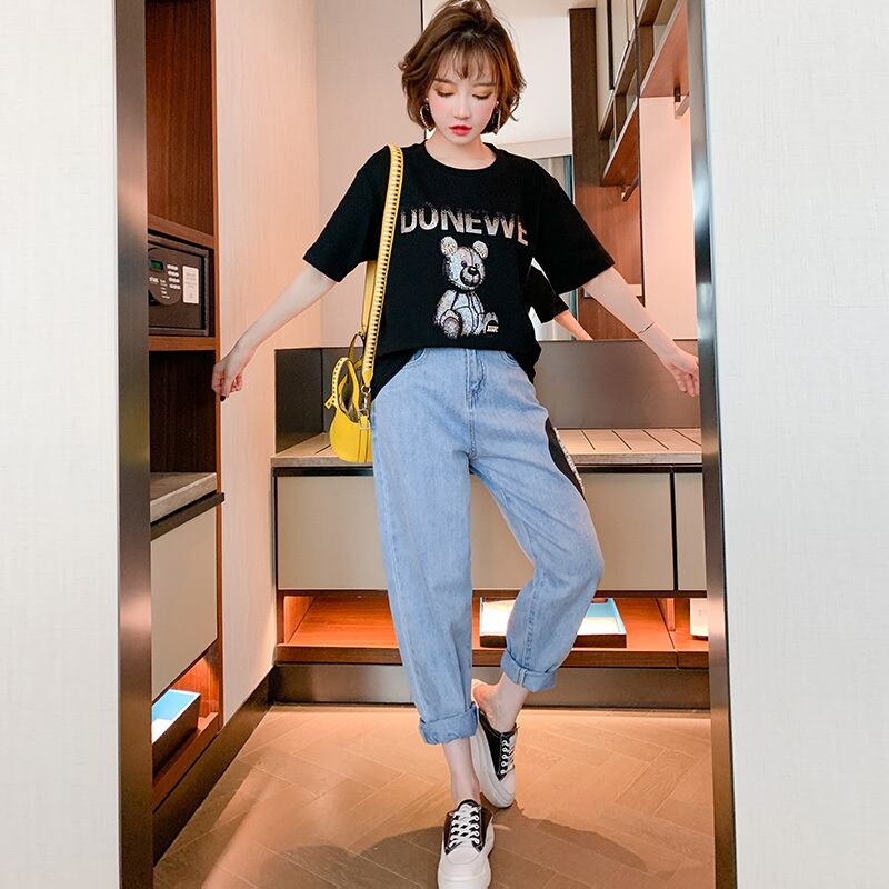 ラインストーンTシャツ ジーンズ スプリング 春物 MIUCO75954010427