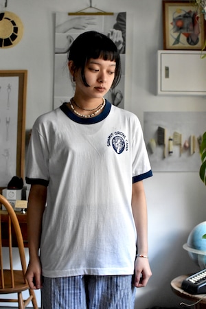1980's- -old- "s/s trim t-shirt" "college print"