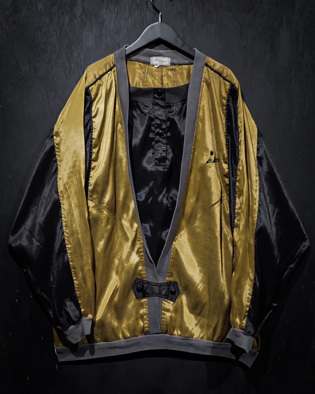 【WEAPON VINTAGE】Gold × Black Layered Design Vintage Loose Pullover