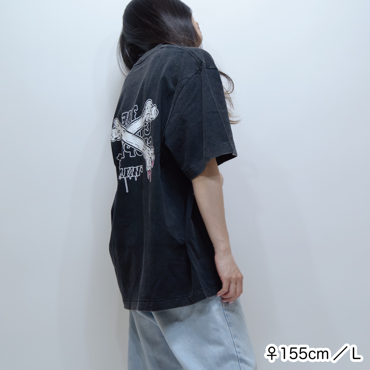 WANT bonebone TEE [フェードブラック]