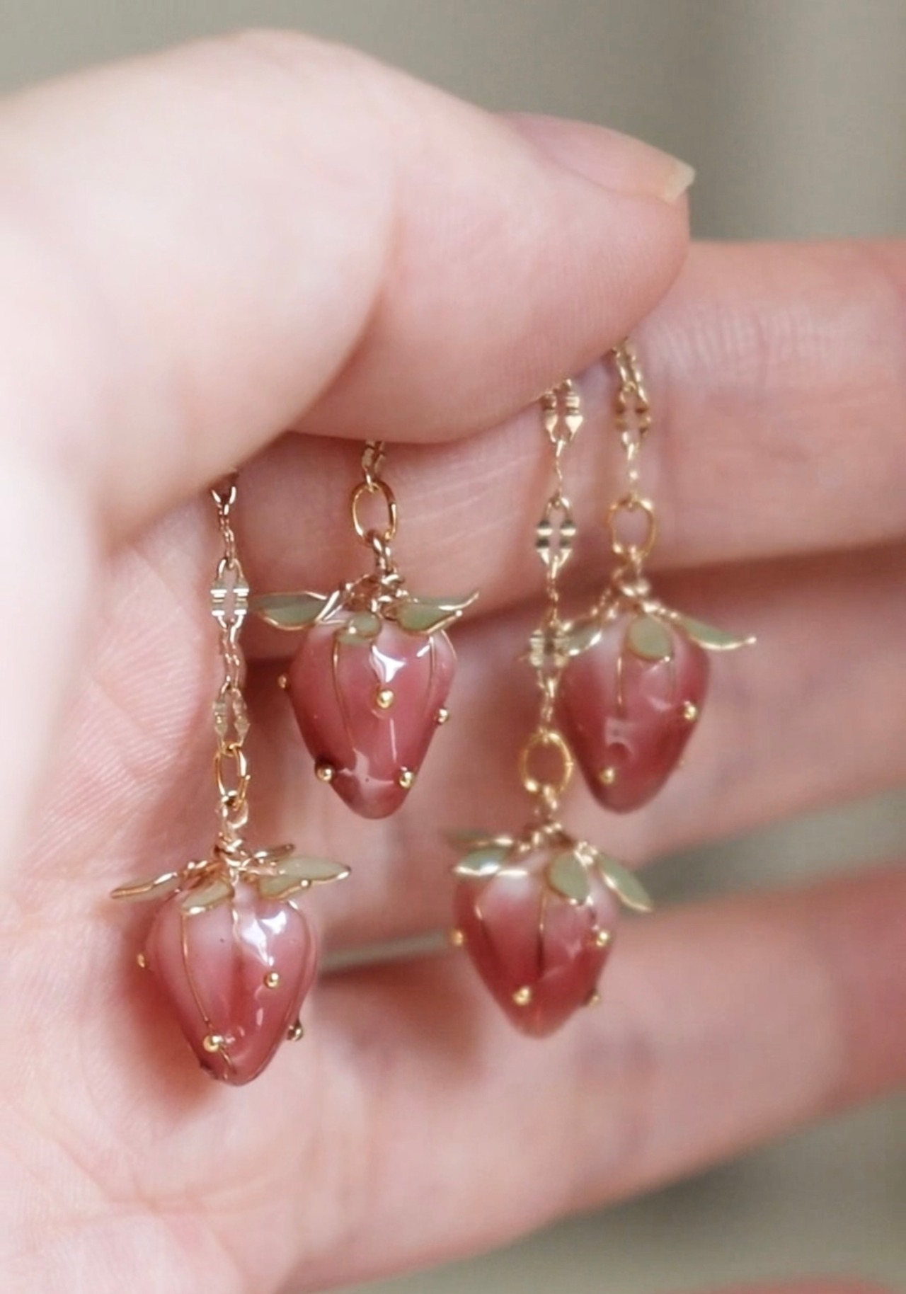 いちご狩り＋摘みセット【5wayピアス】