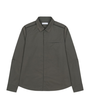 [SAN SAN GEAR] PANELED SHIRT Brown 正規品 韓国ブランド 韓国通販 韓国代行 韓国ファッション sansan san san sansangear サンサンギア