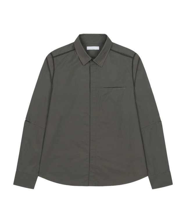 [SAN SAN GEAR] PANELED SHIRT Brown 正規品 韓国ブランド 韓国通販 韓国代行 韓国ファッション sansan san san sansangear サンサンギア