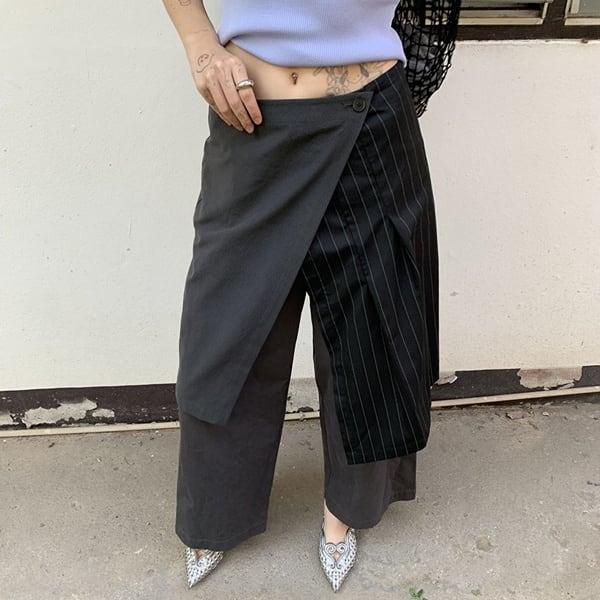 layered asymmetry pants k-0231