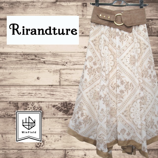 リランドチュール Rirandture / NEW ベルト付 スカーフ 柄 スカート