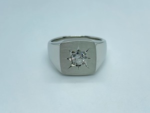 【Pt900】ダイヤモンド印台リング(0.305ct)