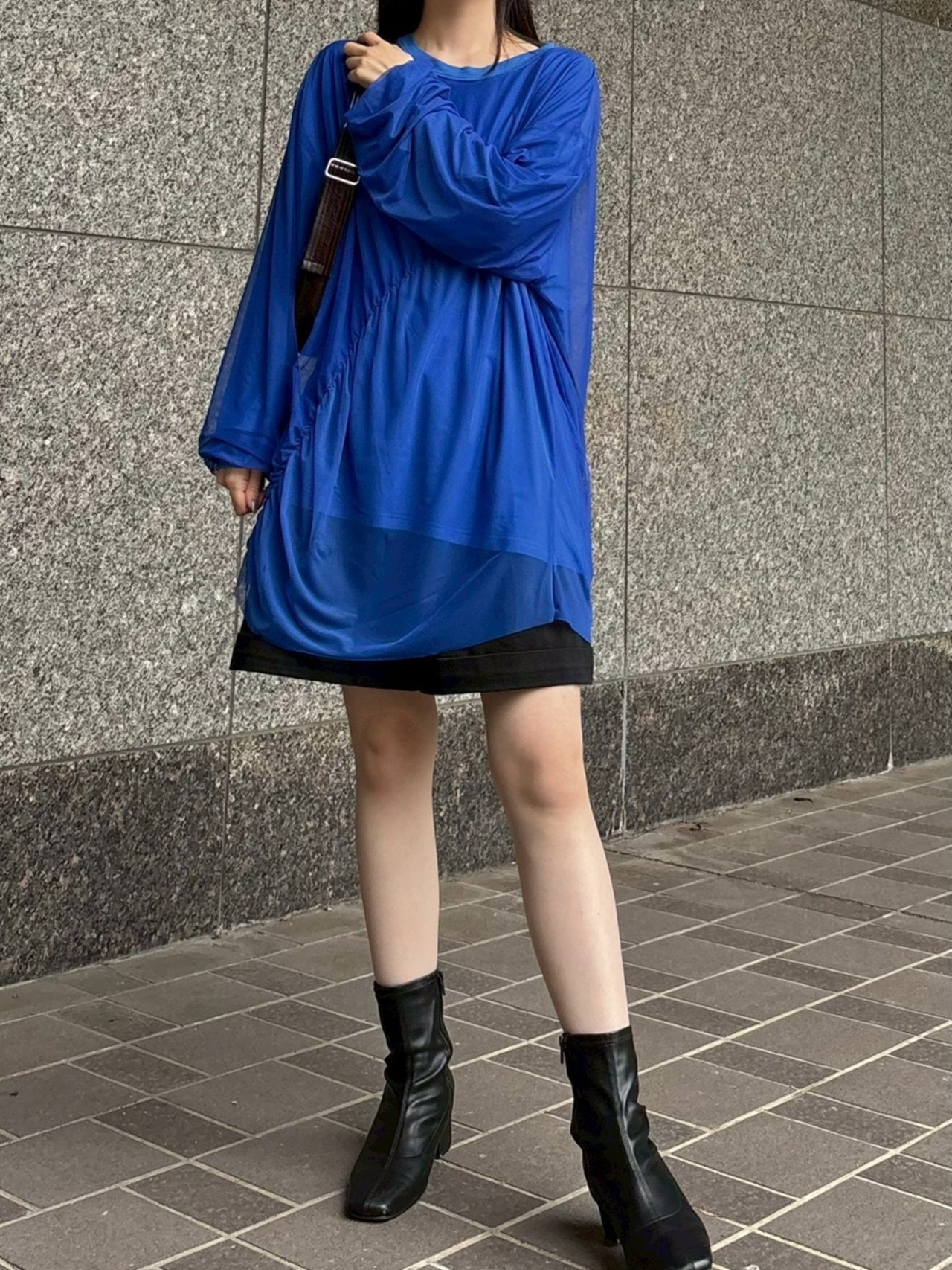 MMG130TEC チュール重ねギャザーTシャツ