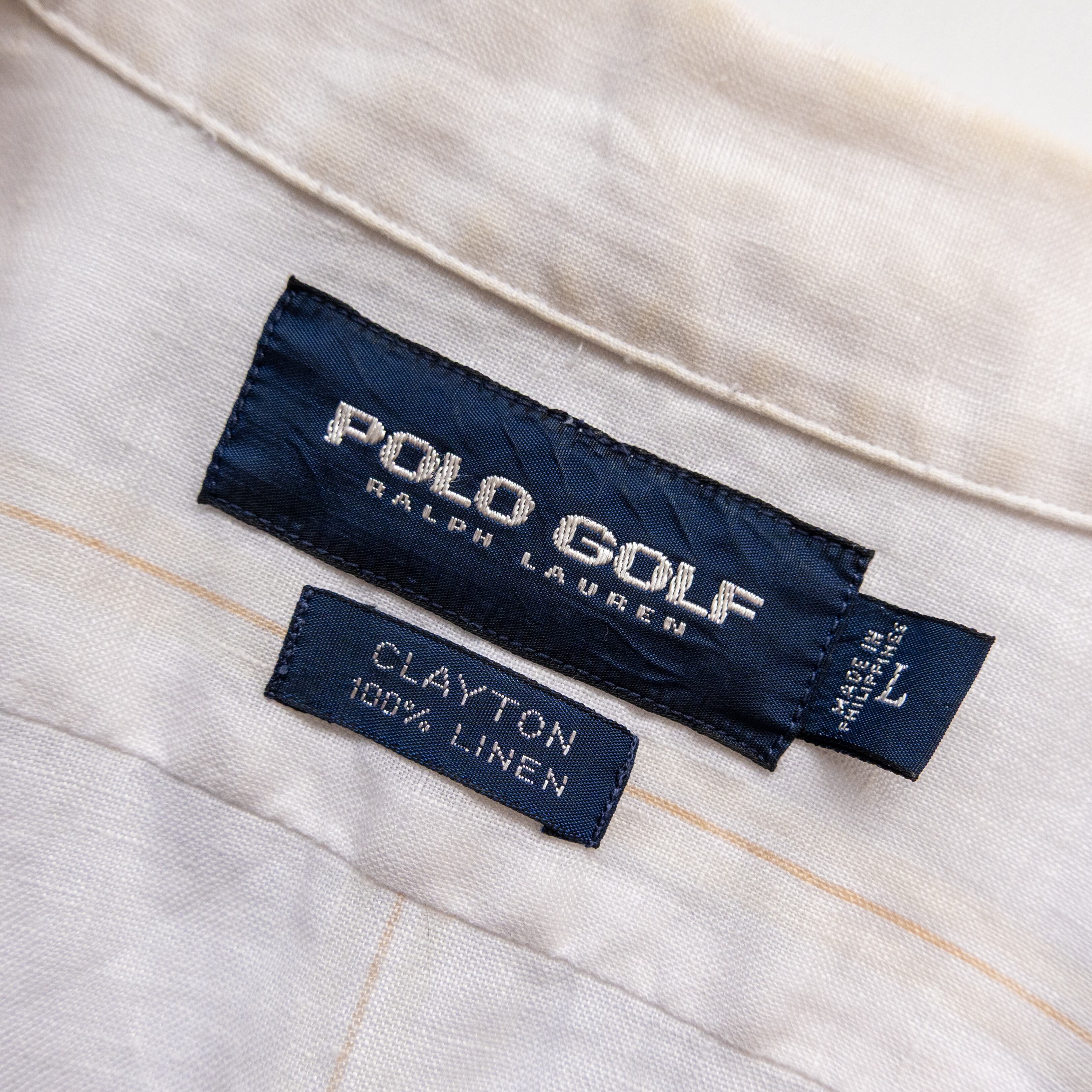 90’s POLO GOLF linen shirt CRAYTON 1990's POLO GOLF linen open collar shirt CRAYTON | Anlien