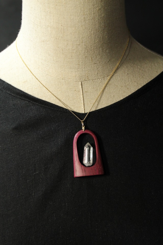 【124】宮崎クリスタル  パープルハートペンダント