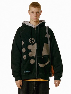 [TEKET] Dot-Com Zip-Up Hoodie Black 正規品 韓国ブランド 韓国ファッション 韓国代行 日本 店舗 テケット