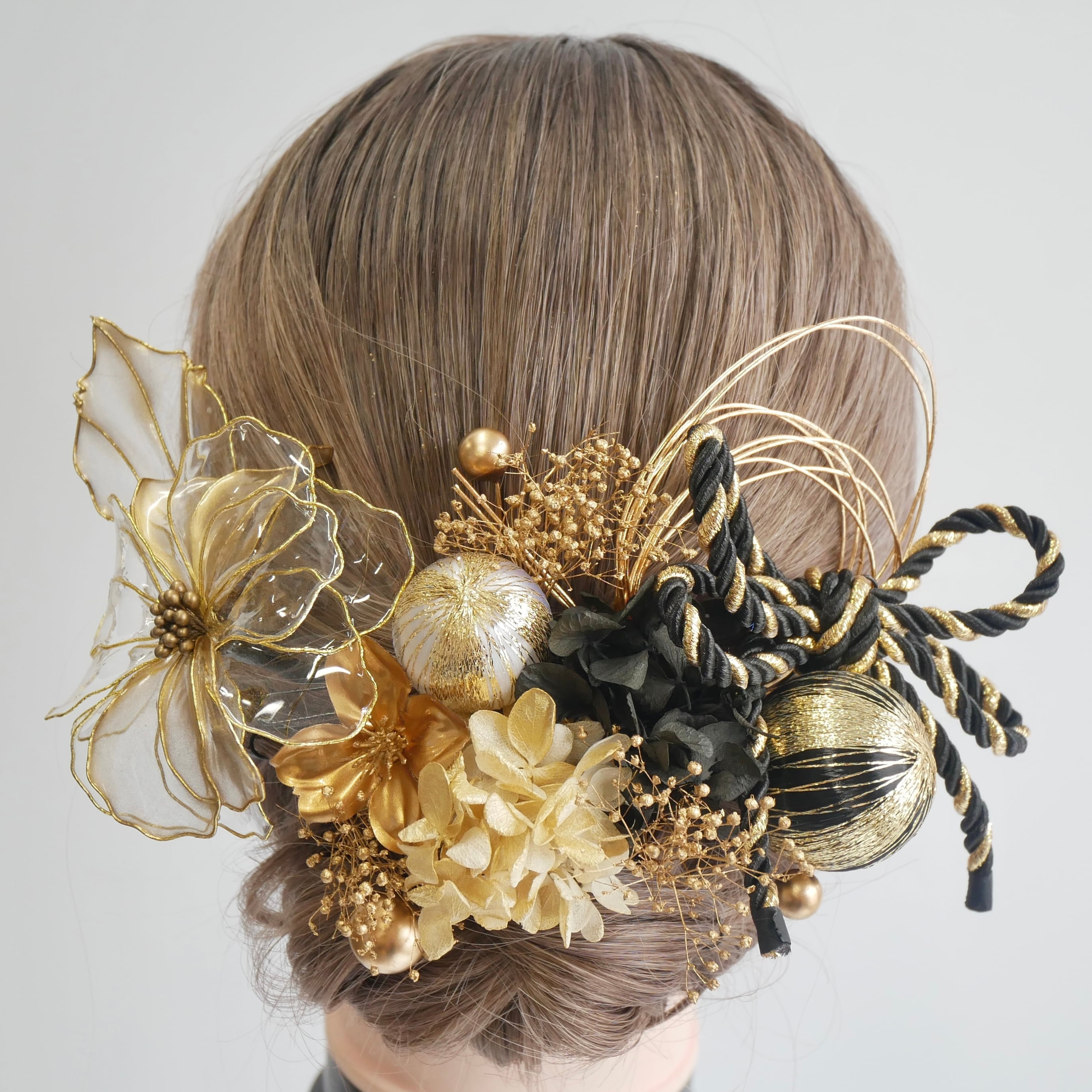 A007 アメリカンフラワー 髪飾り 成人式 卒業式 結婚式 前撮り 袴 色打