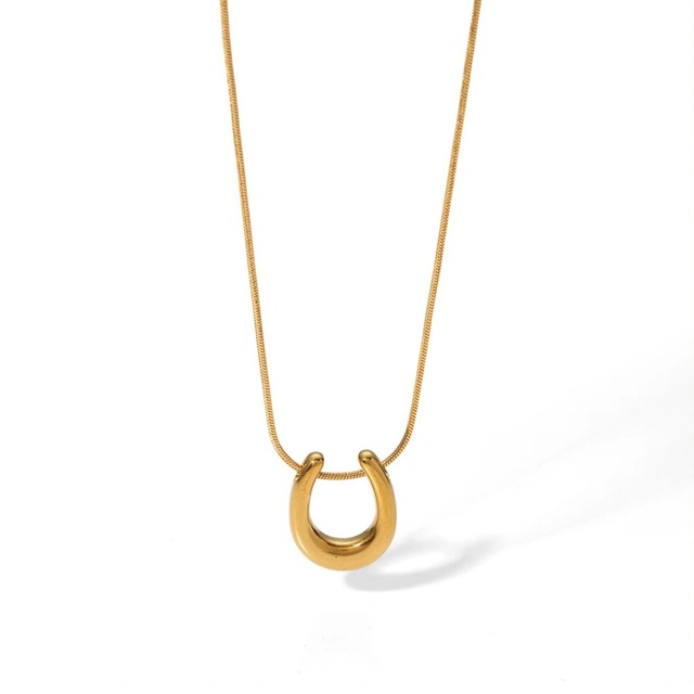 316L horseshoe necklace【GOLD】#n101