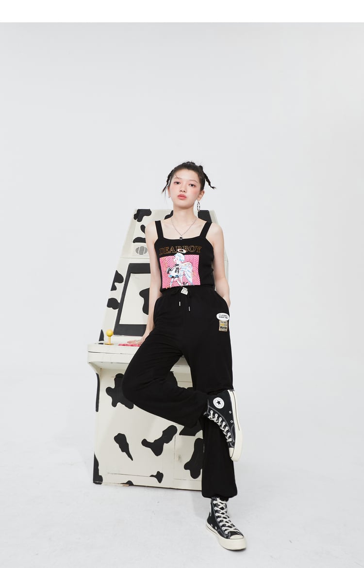 【ELF SACK】プリント カジュアル スウェット ルーズ パンツ ELF SACK (エルフサック) >送料無料 <4カラー> パンツ