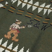 S&W embroidery design acryl wool knit