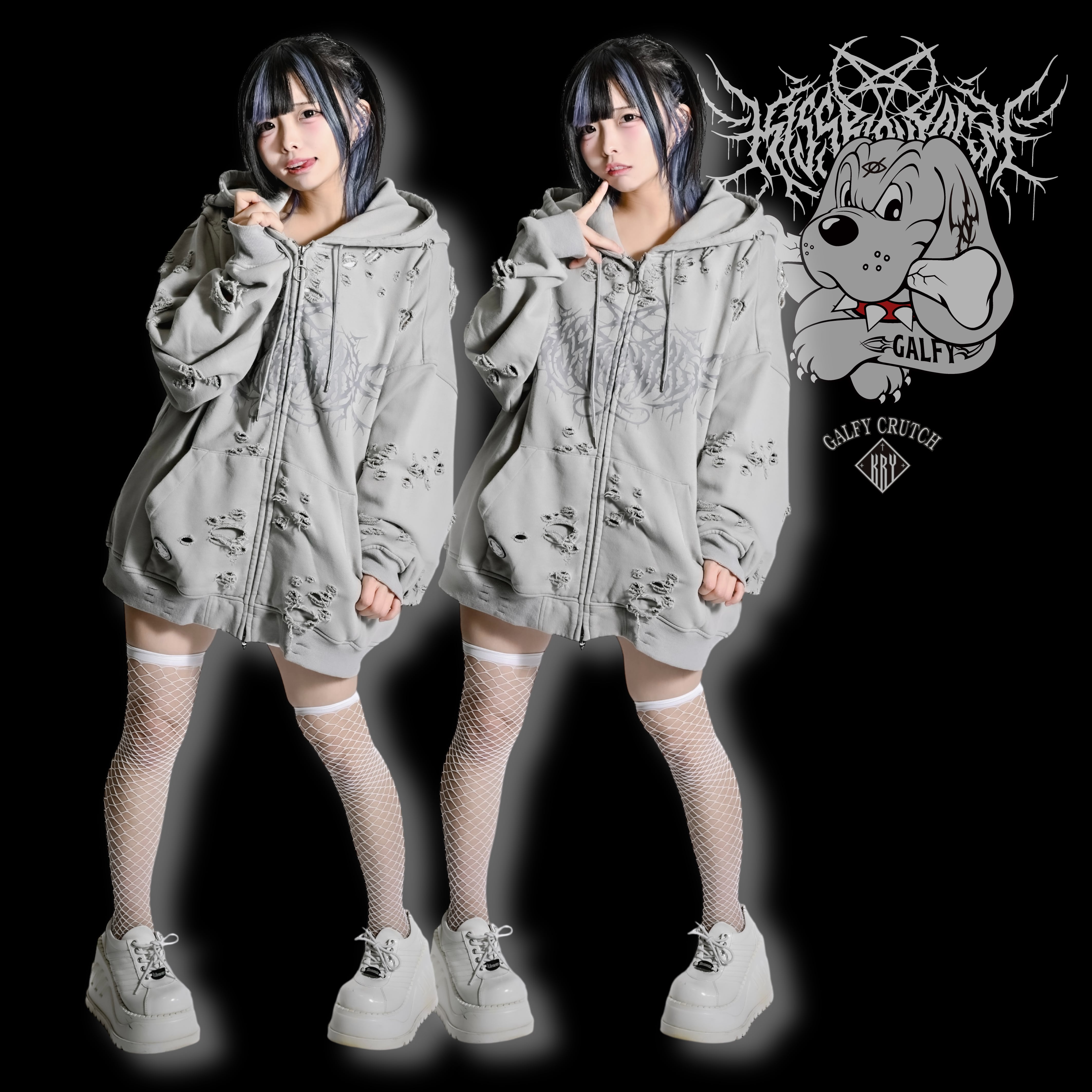 即納】「ブリーチぼろぼろパーカー」 | KRY clothing