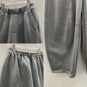 ベルトループ付カーブスウェットPT/グレー