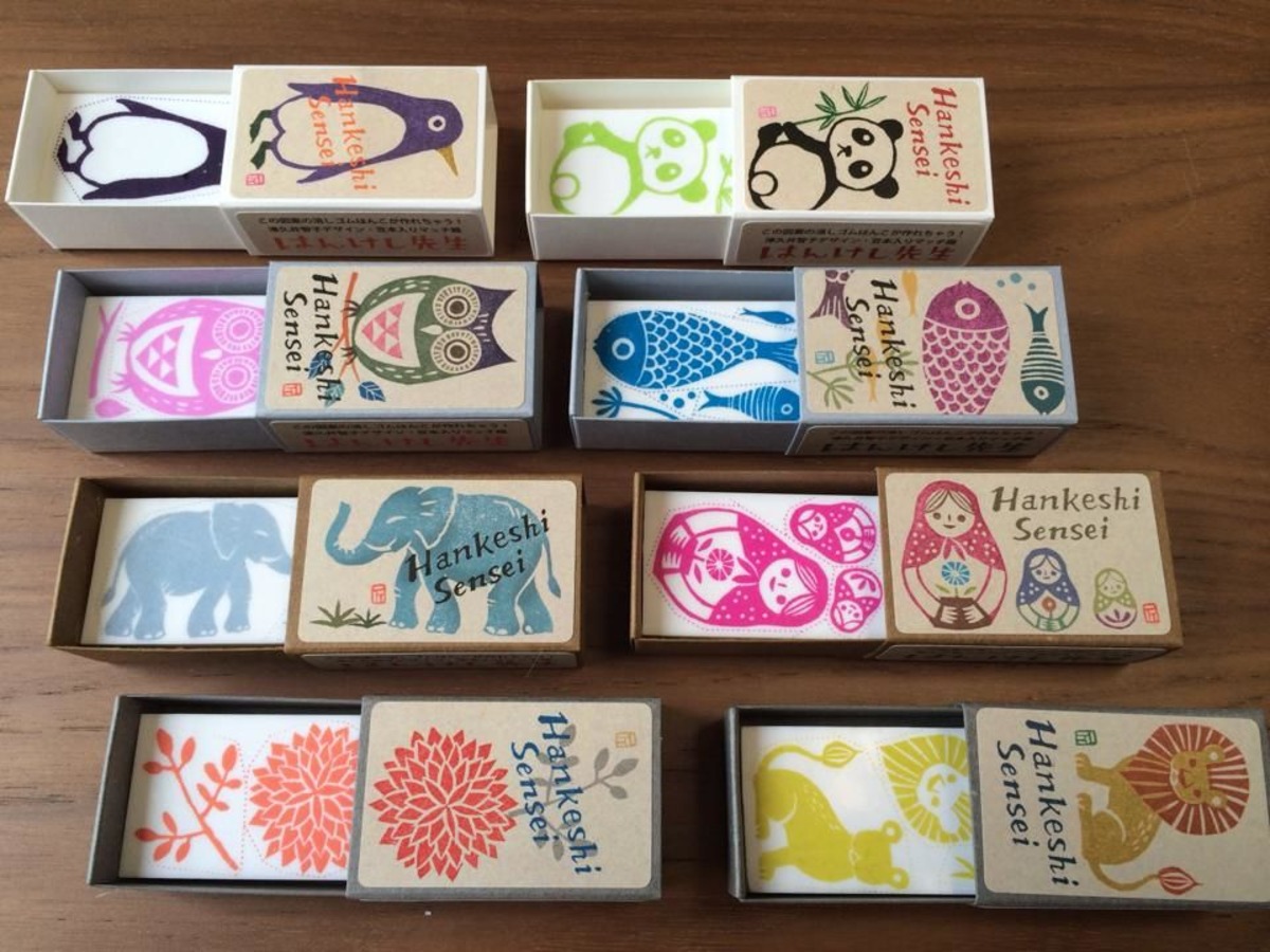 消しゴムはんこの作り方練習box はんけし先生 8種 Hankeshi Sensei 象夏堂ストア