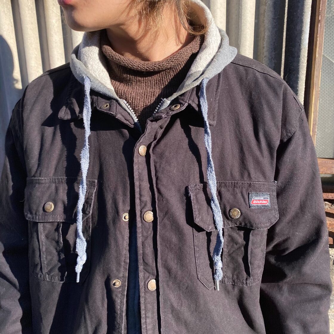 Dickies ディッキーズ ダック地 フード付き フェイクレイヤード ワーク  
