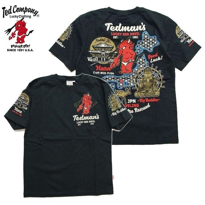 テッドマン tシャツ 2019 メンズ 半袖Tシャツ 黒 TDSS-496 トラベルシリーズ TEDMAN'S 奈良 k2select2020